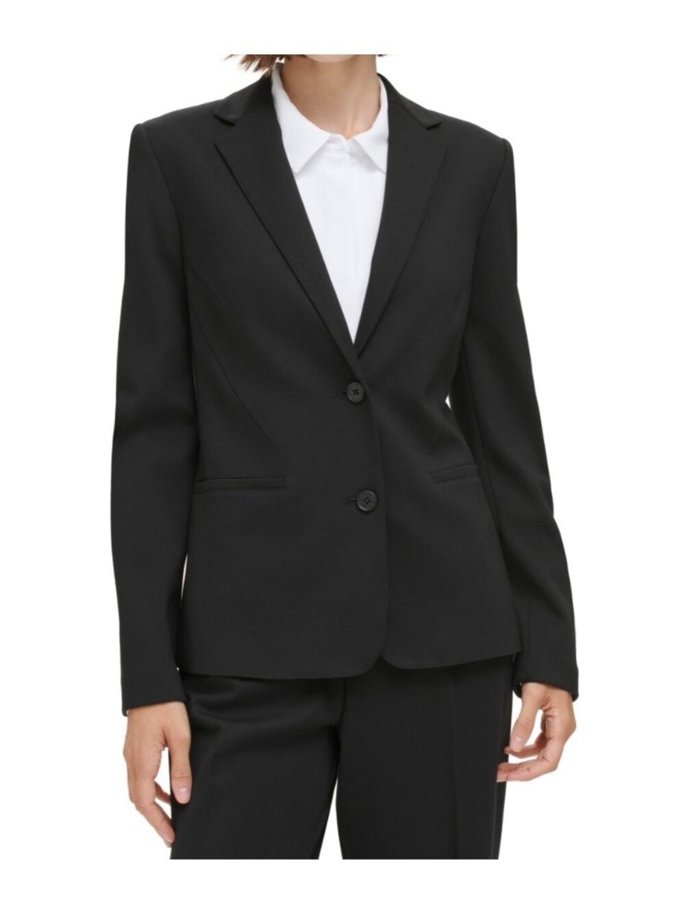 NWT Calvin Klein Black Two-Button Tailored Blazer Size 14 MSRP $140